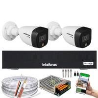 Kit Intelbras, 2 Câmeras VHD 1220B Full Color, Bullet FULL HD 1080p, 20m + DVR Mhdx 3004, Multi HD IR