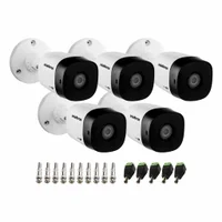 Kit 5 Câmeras Intelbras Vhl 1120 Bullet Hd 720p, Lente 3.6mm, Visão Noturna 20m, Ip66 + Conectores