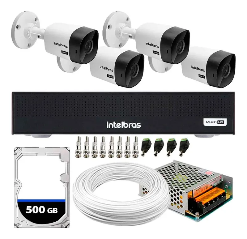 Kit 12 Câmeras Segurança Intelbras 1120b + Dvr Intelbras 16 Canais + HD 500GB
