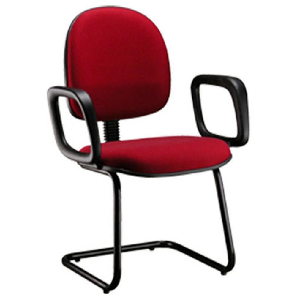 Cadeira Office Executiva, Base Fixa Em S, Linha Office Vermelho