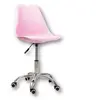 Cadeira Office Base Cromada Com Rodízio Giratória Saarinen Rosa 1