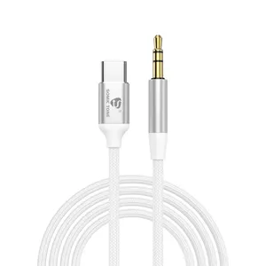 Cabo Adaptador Somic Tone Tipo-c Para P2 (3.5mm) Áudio De Alta Fidelidade E Design Compacto Branco