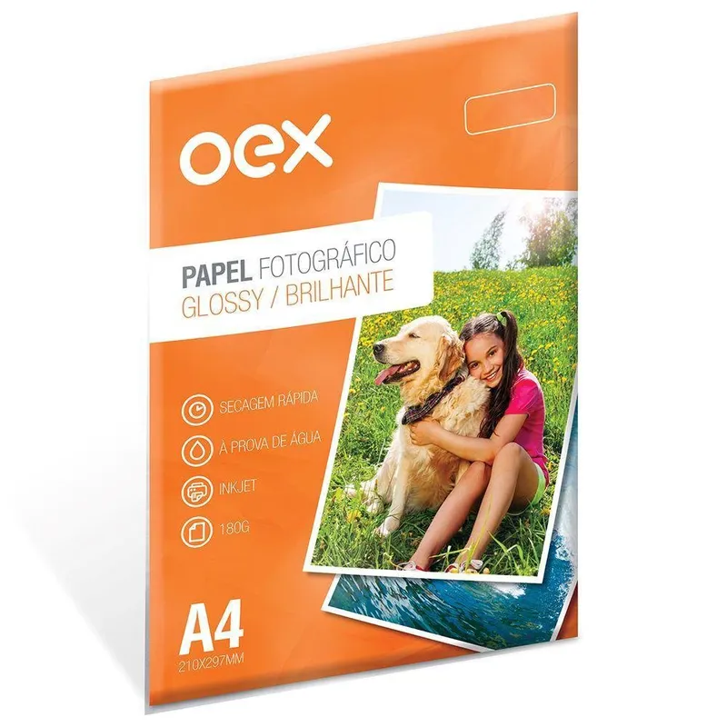 Papel Fotografico A4 180g 10 Folhas 210x297mm Oex Pf10