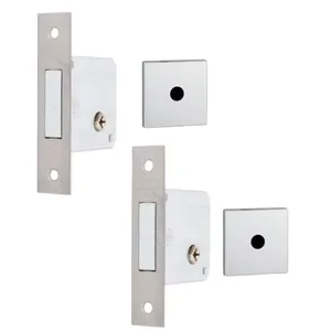 Fechadura F-2000 Trava De Segurança Par Tetra Chave Roseta Quadrada Cromada 40mm Aliança