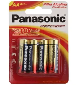 Pilha Panasonic Alcalina AA 1.5v 4 Unidades