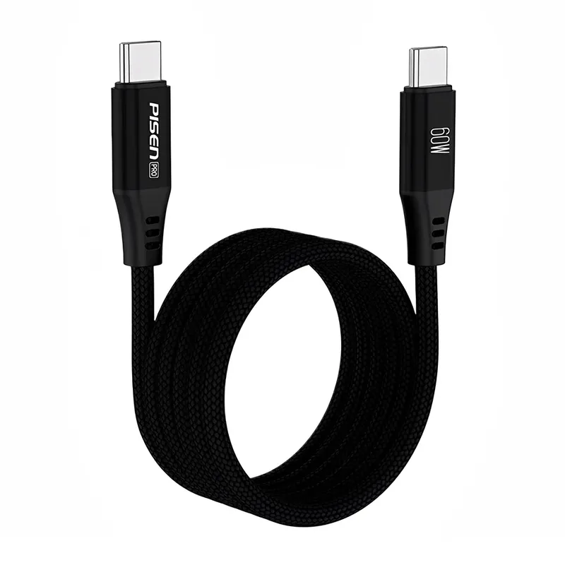 Cabo Usb C Para Usb C Pisen Macho Máx. 60w 1metro Preto