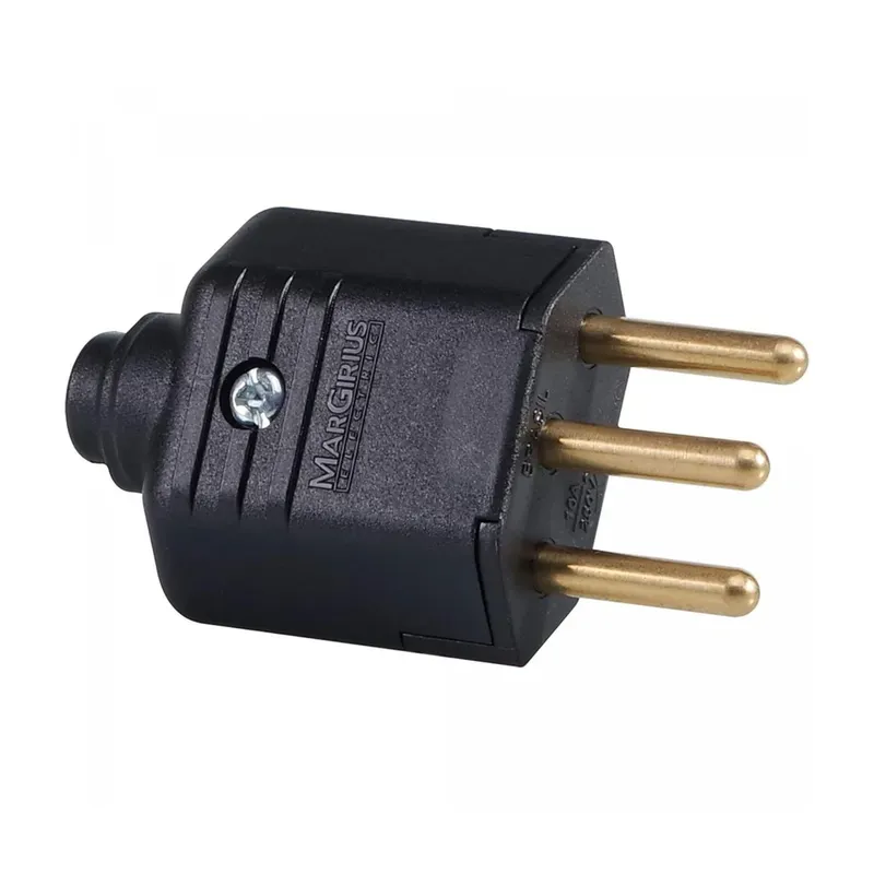 Tomada Plug Margirius Pld10 3 Pinos 10a Até 250v Preto