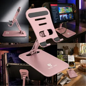 Suporte De Mesa Para Celular E Tablet Somic Tone Em Alumínio Rosê