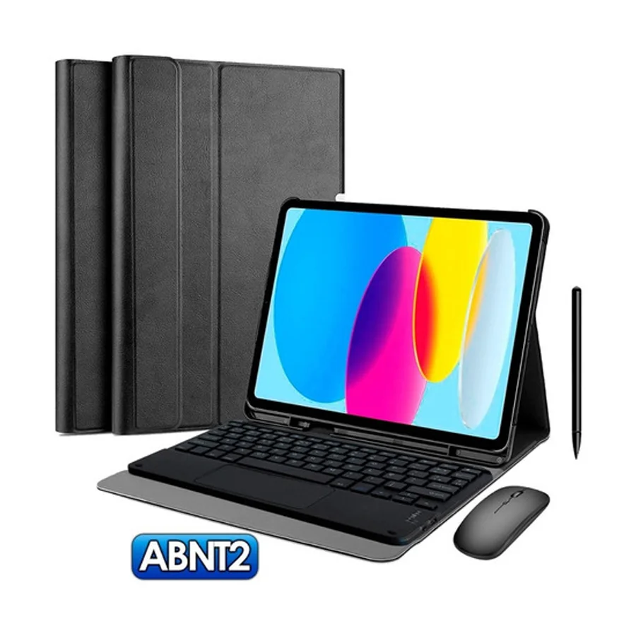 Case + Mouse + Teclado Touch Abnt2 Para Ipad 10 A2757 A2696