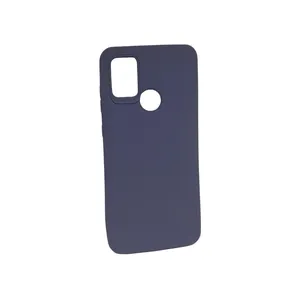 Capa Capinha Celular Samsung Galaxy A21s Emborrachada Mole Cor:azul Cinza