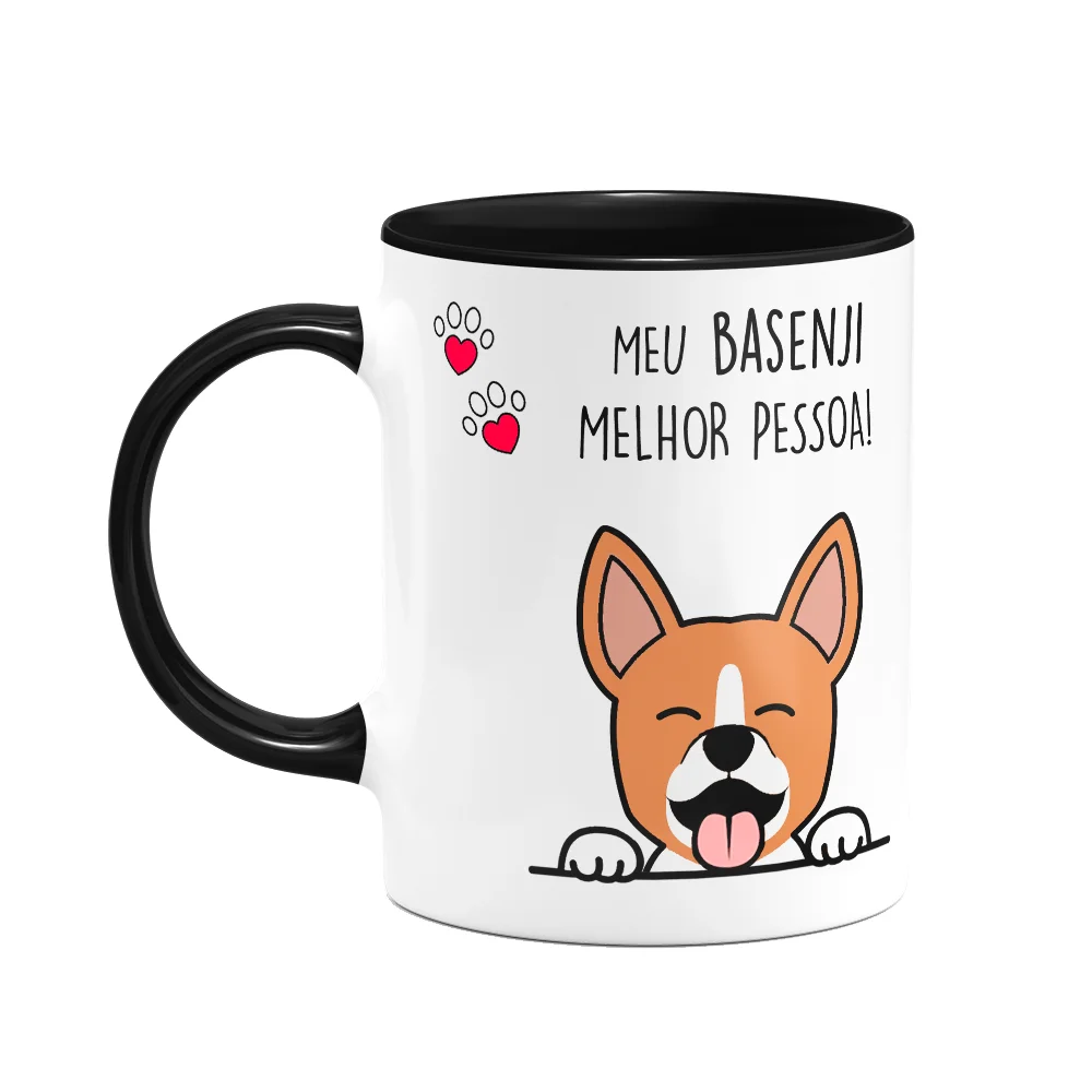 Caneca Dog Basenji Melhor Pessoa Black