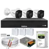 Kit 3 Cameras Intelbras, Full Color, Dvr Mhdx 4 Ch, Color Noite