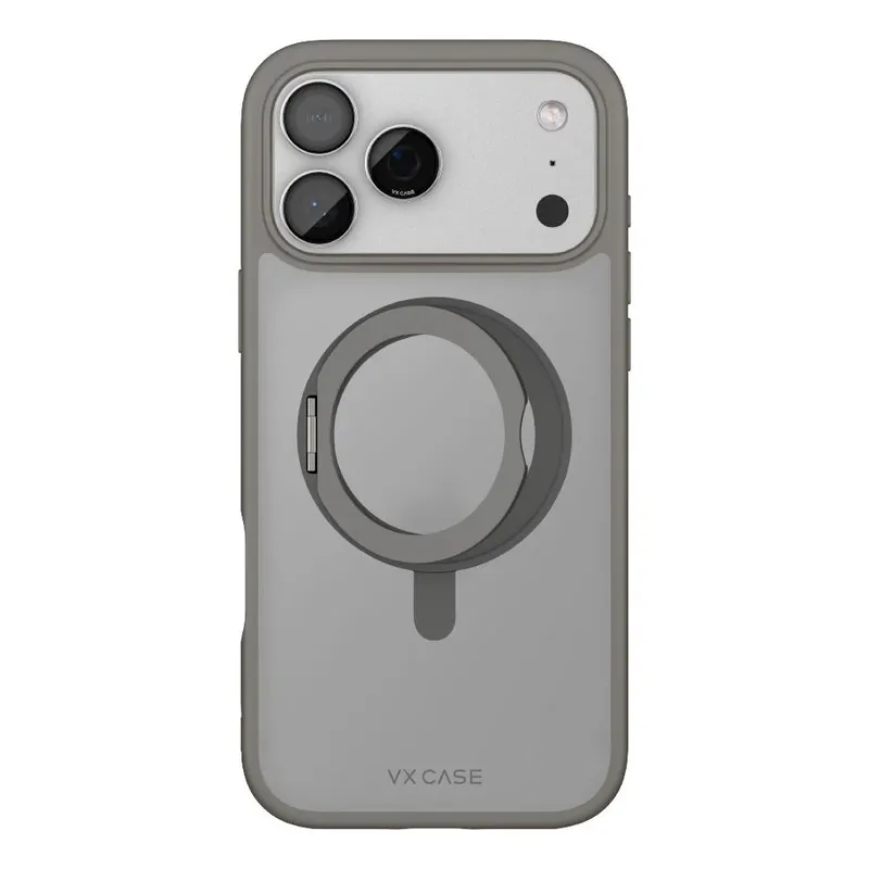 Capa Magsafe Iphone 17 Pro Max Titanium Natural - Kickstand - Branca