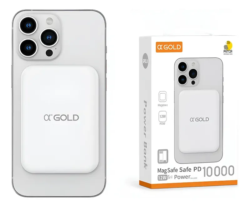 Carregador Power Bank Turbo Indução 10000mah 7-5.w A'gold