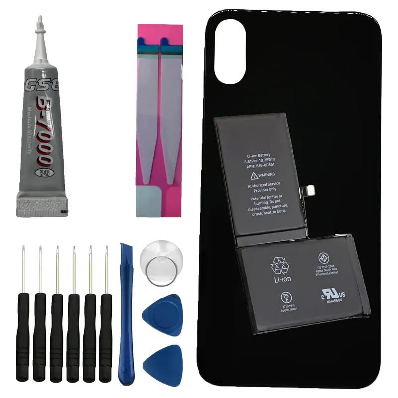 Bateria Foxconn + Tampa + Kit + Cola Para Iphone X Cor:branco
