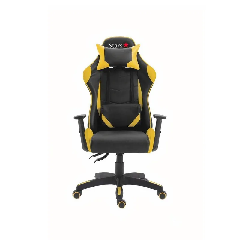 Cadeira Gamer Stars, Com Encosto Reclinável, Mecanismo Backsystem, Preta E Azul, Capacidade Até 120Kg