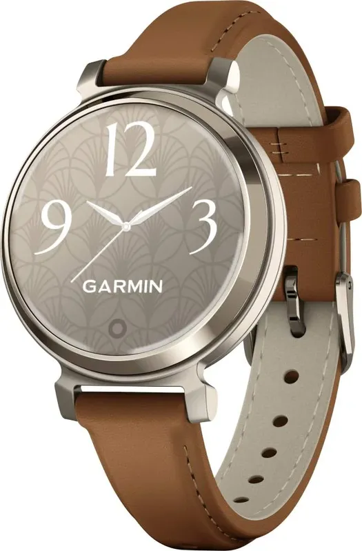 Garmin - Lily 2 Classic Smartwatch 34 Mm Alumínio Anodizado - Ouro Creme Com Multiira De Couro Castanho-010-02839-02