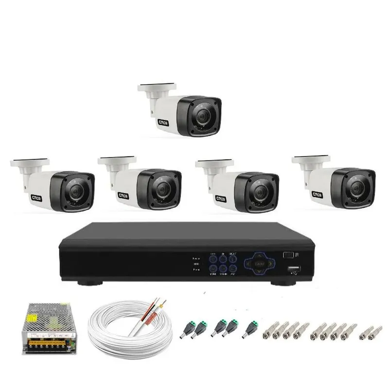 Kit Cftv 5 Câmeras Segurança 1mp, 20m + Dvr Full HD 8 Ch - Citrox