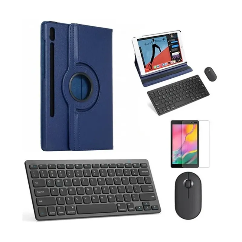 Capa 360 Azul Tecl/mou/pe Preto P/galaxy Tab S7 Fe T735 12,4