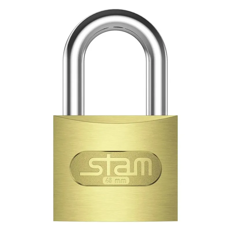 Cadeado 35 Mm Zamac Latonado E-coat Com Chave Encartelado Stam