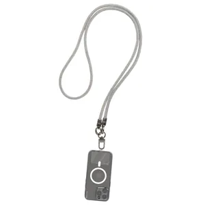 Cordão De Pescoço Para Celular Com Alça Grande Brilhante - Cinza