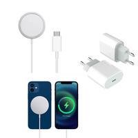 Kit Carregador Magnético Magsafe Indução E Fonte 20w Compatível Iphone