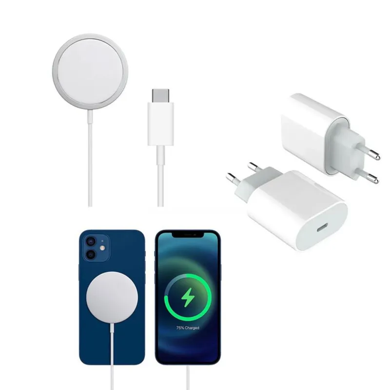 Kit Carregador Magsafe Magnético Indução E Fonte Pd Compativel Com Iphone