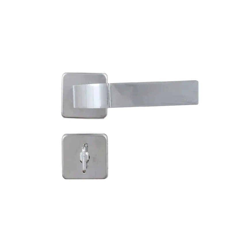 Fechadura Modena Banheiro Roseta Quadrada Escovado 40mm Mgm