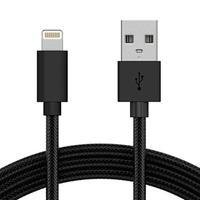 Cabo Usb Preto Nylon 1 Metro Para Iphone X