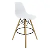 Banqueta Charles Eames Eiffel Wood Design Base Fixa Madeira - Branca