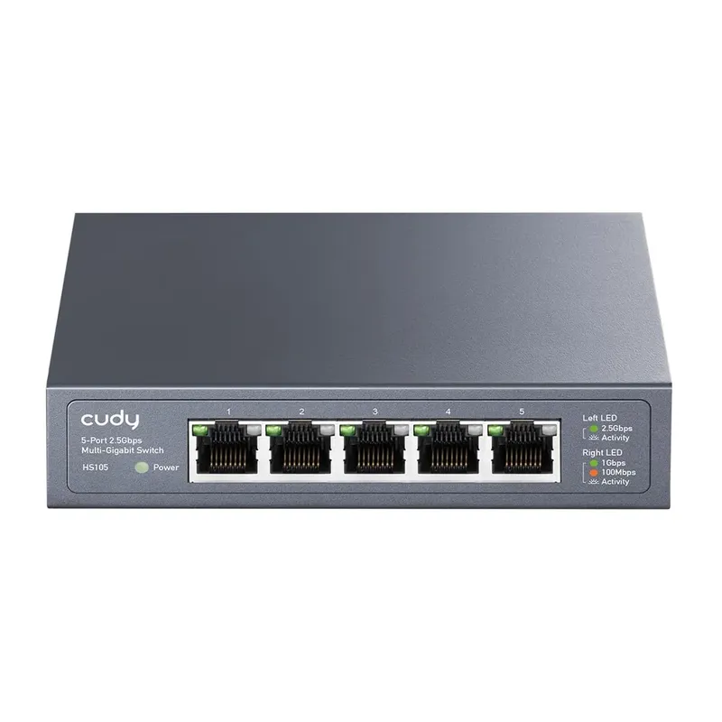 Switch Multigigabit 5 Portas 2.5g Ethernet Metal Cudy Hs105