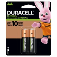 Pilha Recarregável AA Duracell, 2 Unidades, 2500mAh