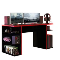 Mesa Computador Gamer Madesa, Preto e Vermelho - 9409