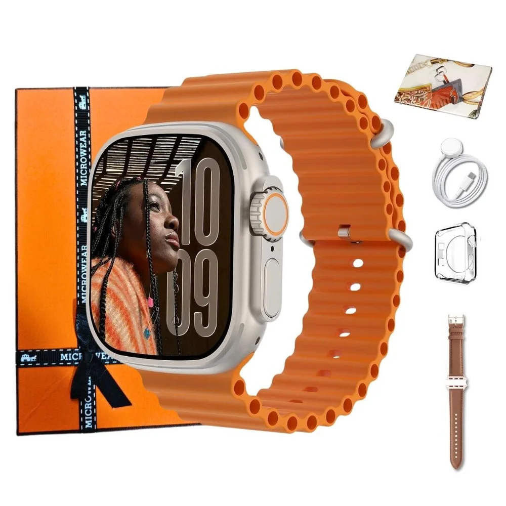 Smartwatch Microwear Ultra 4 Pro Mini 2gb 42mm AmoLED Série 11 Whatsapp - Titanium Gold