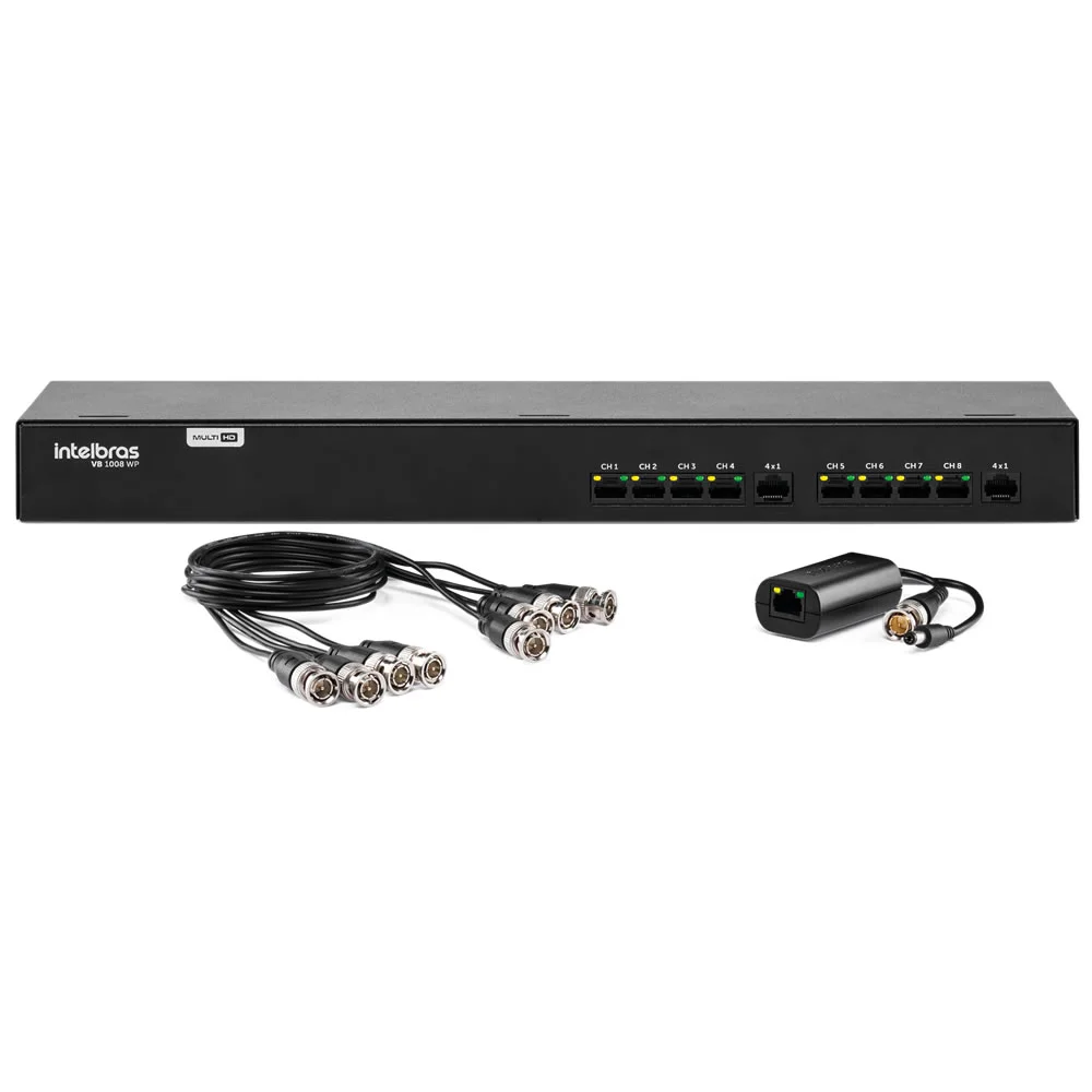 Power Balun Intelbras VBP 1008 WP 8 Canais, Full HD 1080P