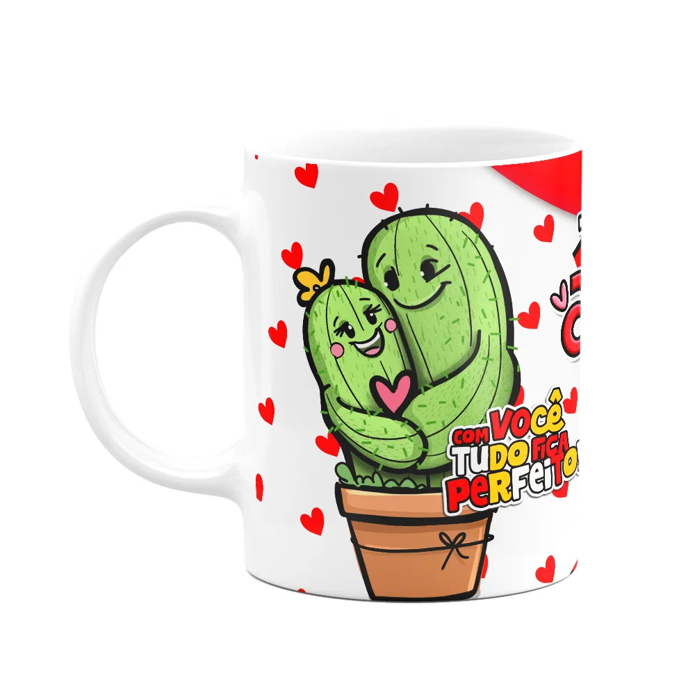 Caneca Namorados Caquitinhos - Kitkero - 325ml