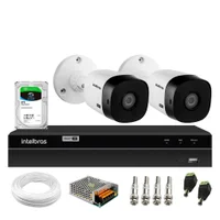 Kit 2 Câmeras Bullet Hd 720p Vhl 1120 B Infra 20m Dvr Gravador Intelbras Mhdx 1204 4 Canais 2TB Sky