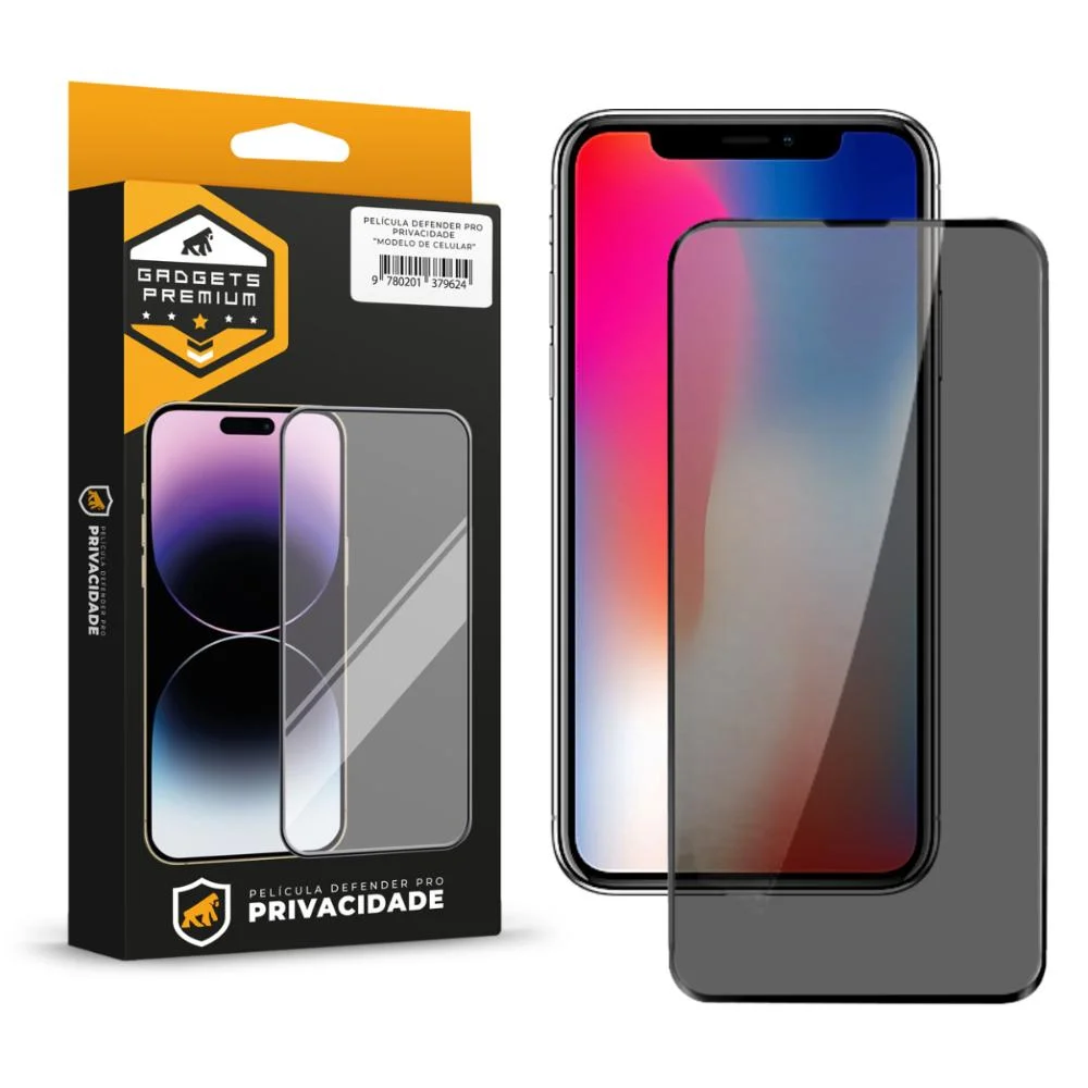 Película Para Iphone X / Xs - Defender Pro Privacidade - Preta - Gshield