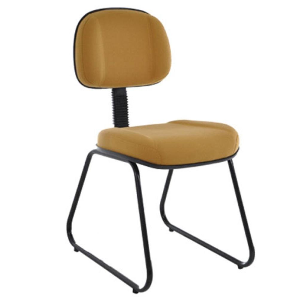 Cadeira Design Office Móveis Secretária, Até 120 Kg, Com Base Giratória, Classic - Amarelo