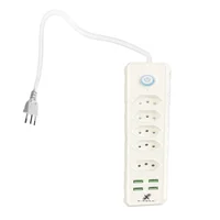 Filtro De Linha Bivolt 10a Cabo 2m 5 Tomadas 4 Usb Xc-fl-01 X-cell