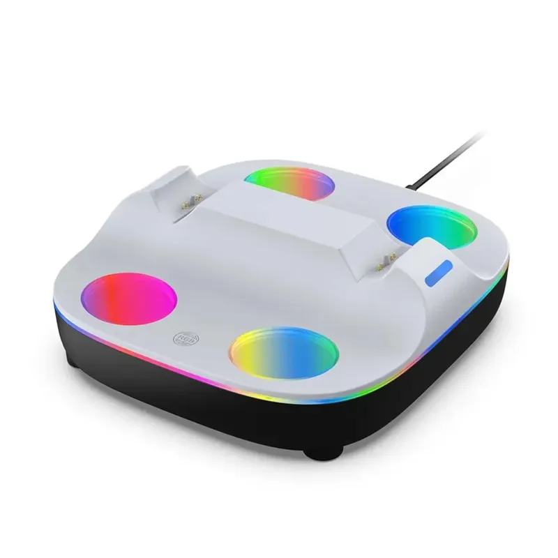 Dock Carregador Duplo Ps5 Controles Dualsense LED RGB