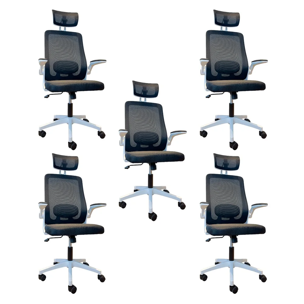 Cadeira De Escritório Oficial Presidente Prime Executiva - Branco E Preto - 5