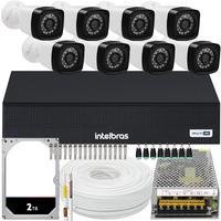 Kit Intelbras Cftv, 8 Câmeras Segurança FULL HD + DVR 1008-c, HD 2TB