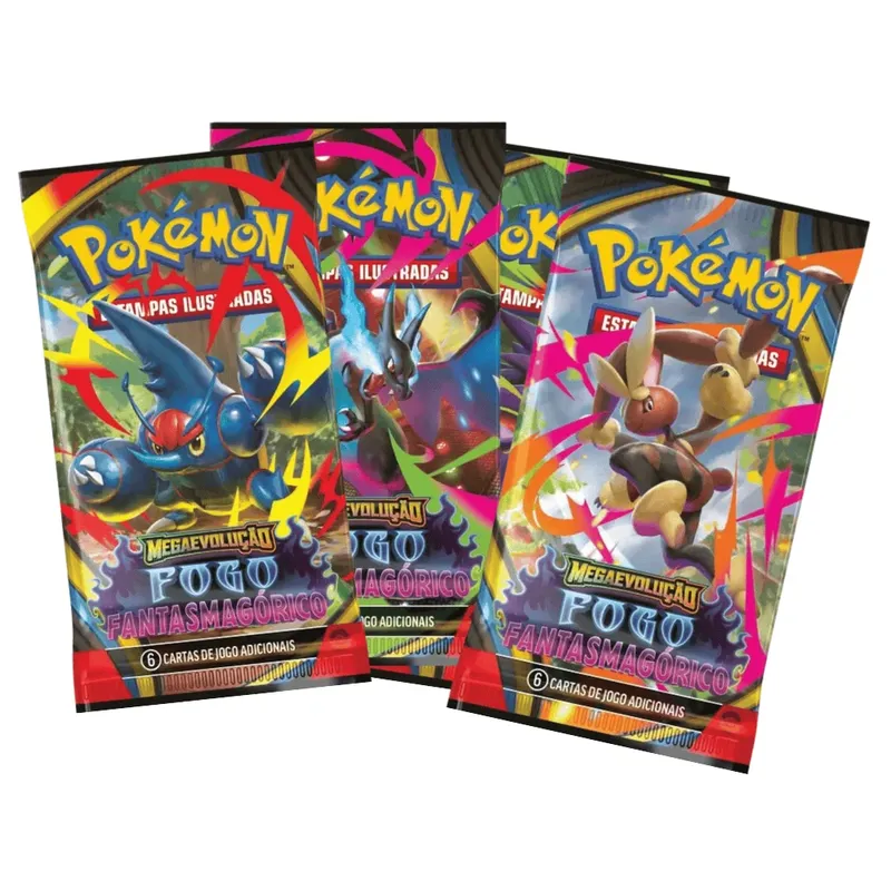 Booster Pokémon Unitário Megaevolução Fogo Fantasmagórico Sortido