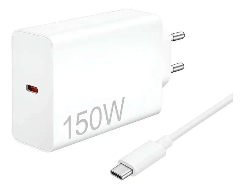 Carregador De Celular Turbo Branco 150w Com Cabo Tipo C Branco