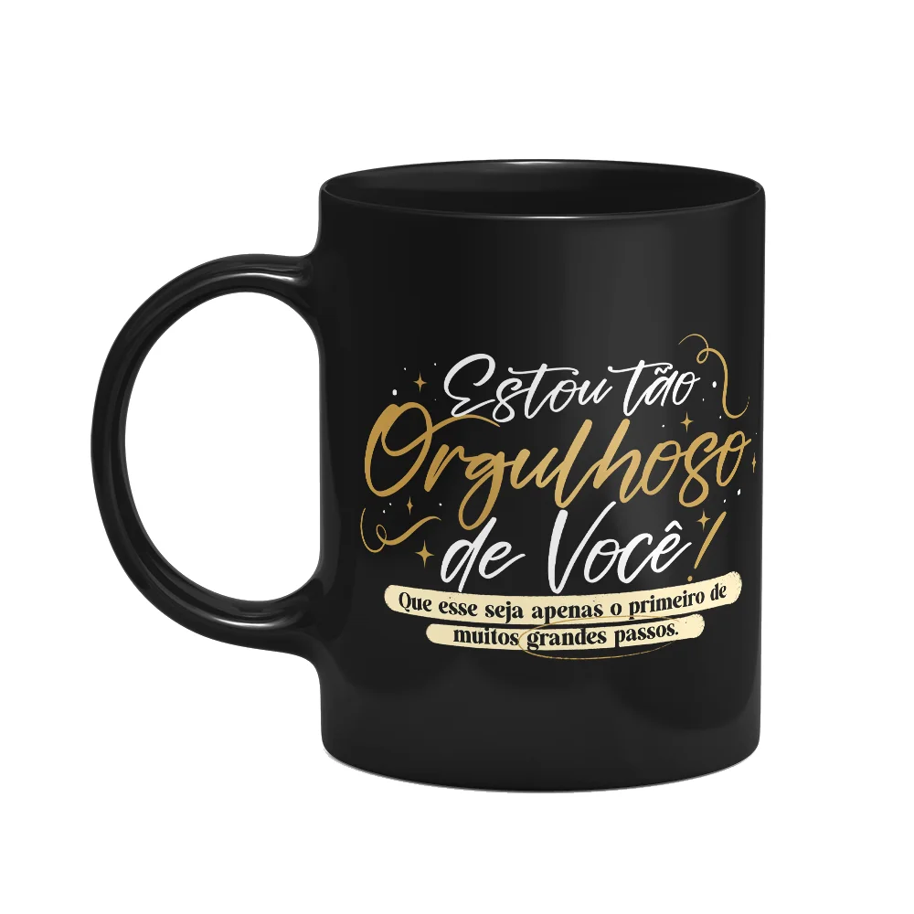 Caneca Formatura Orgulhoso Preta