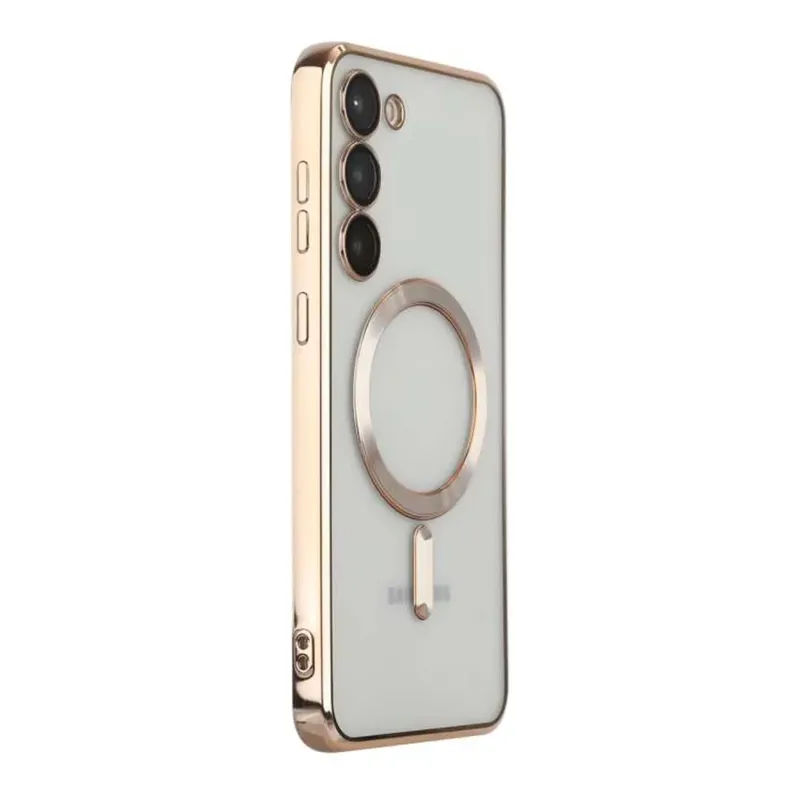 Capa Magsafe com Proteção na Lente para o Samsung Galaxy S25 - Cor: Dourado