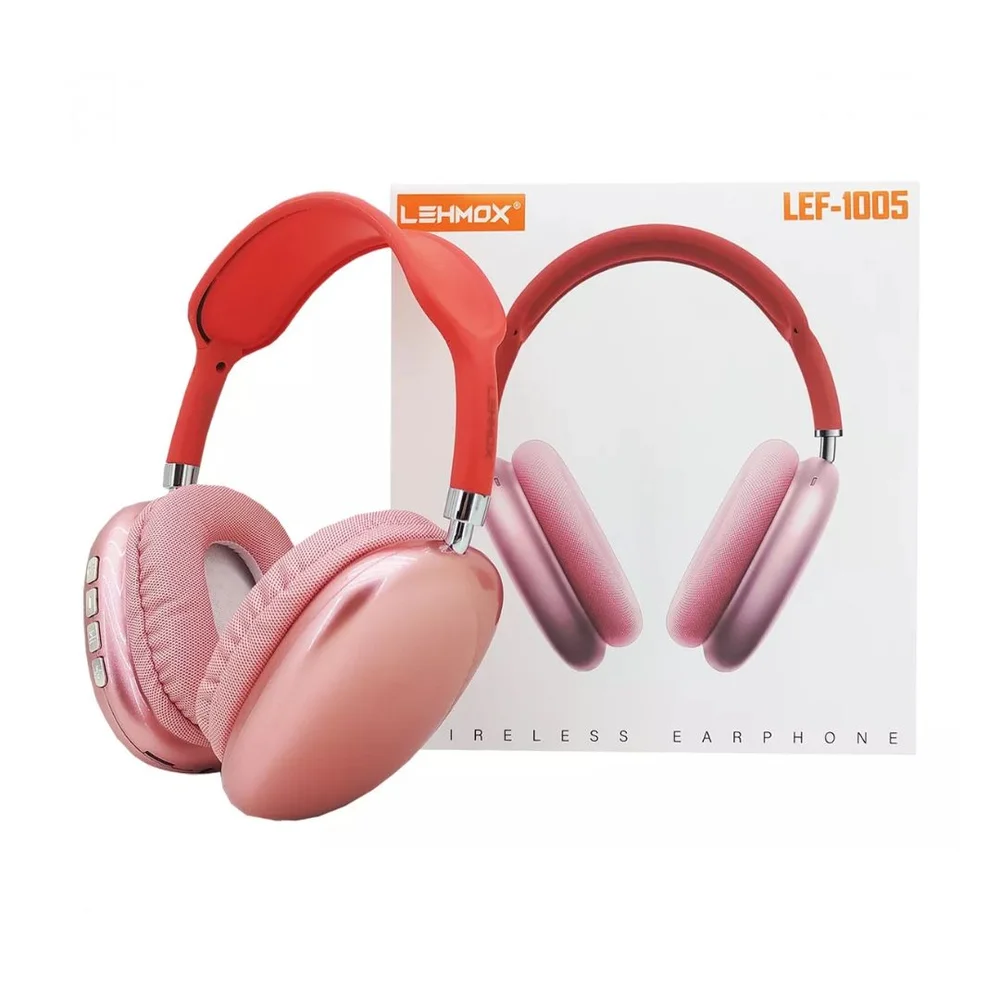 Fone De Ouvido Lehmox, Bluetooth 5.0, SD/FM, Vermelho, Lef-1005