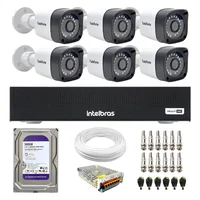Kit 6 Câmeras Segurança Full HD + DVR Intelbras 8 Canais + HD 500GB