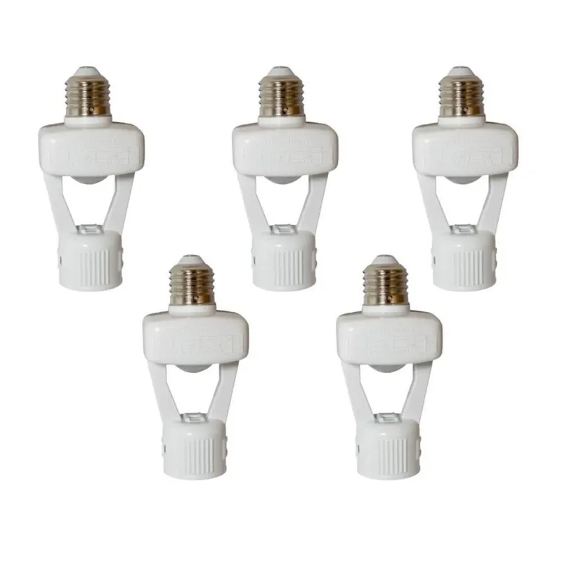 Kit 5x Sensor De Presença Qualitronix, Lâmpada E27, Lente 360º, 6 Funções - Qa17m
